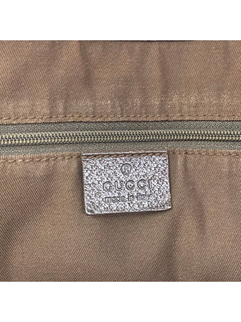 Gucci Tote Beige Dark Brown Leather - Picture 8 of 15
